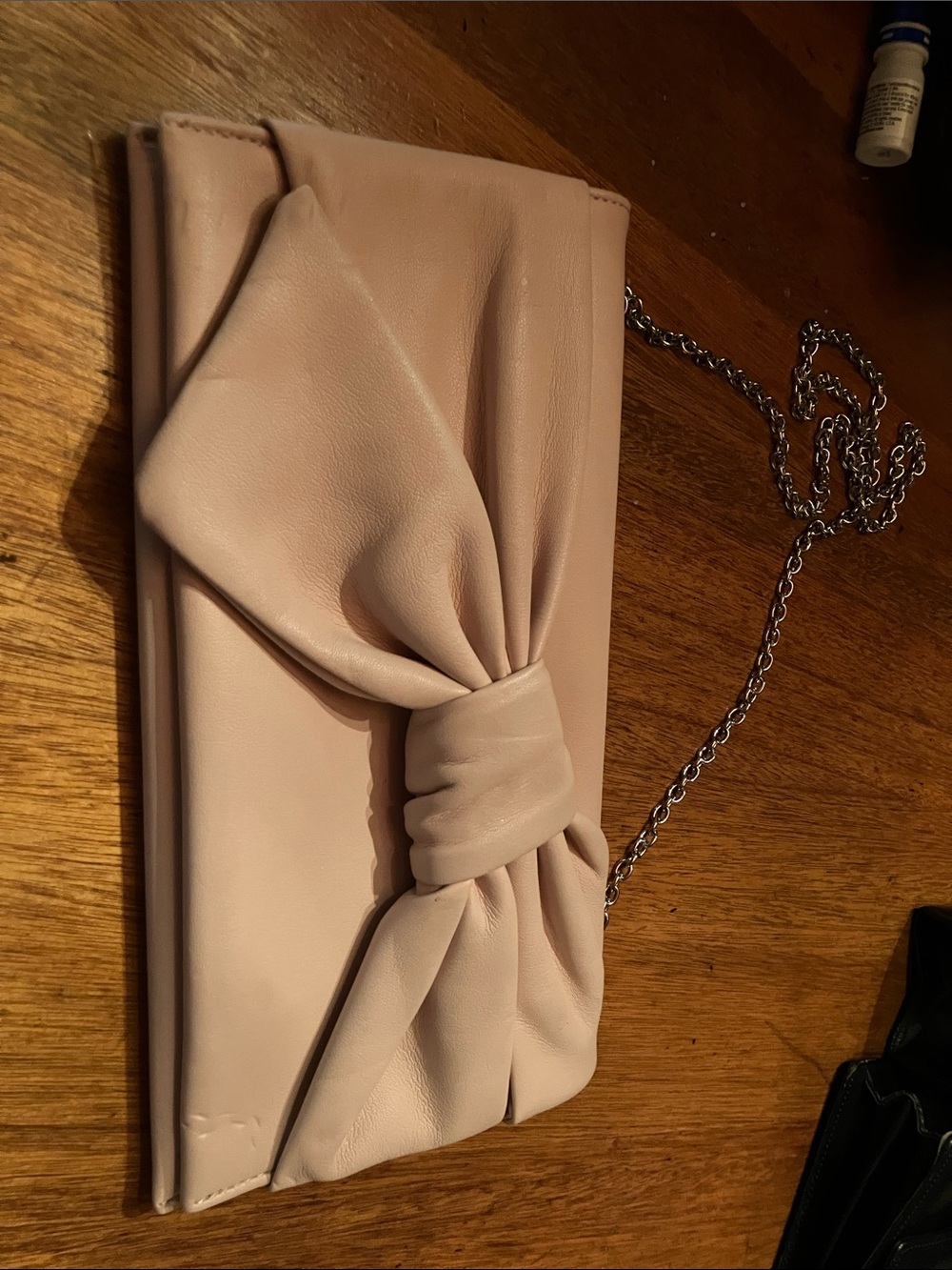 INC International Concepts Blush Bow Chain Clutch